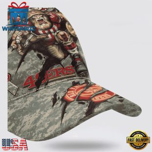 Custom Name And Number NFL 49ers Camo Mascot Classic Baseball Cap