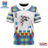 Custom Name And Number NFL Atlanta Falcons Team Autism Awareness 3D T-Shirt