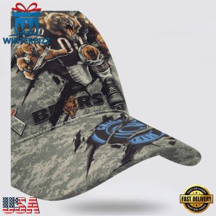 Custom Name And Number NFL Bears Camo Mascot Cap All Over Print SweatShirt