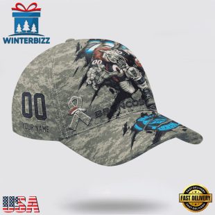 Custom Name And Number NFL Broncos Camo Mascot Classic Baseball Cap