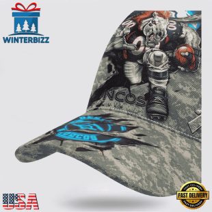 Custom Name And Number NFL Broncos Camo Mascot Classic Baseball Cap