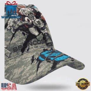 Custom Name And Number NFL Broncos Camo Mascot Classic Baseball Cap