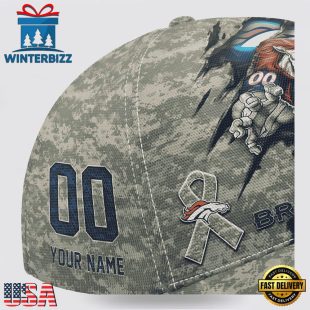 Custom Name And Number NFL Broncos Camo Mascot Classic Baseball Cap