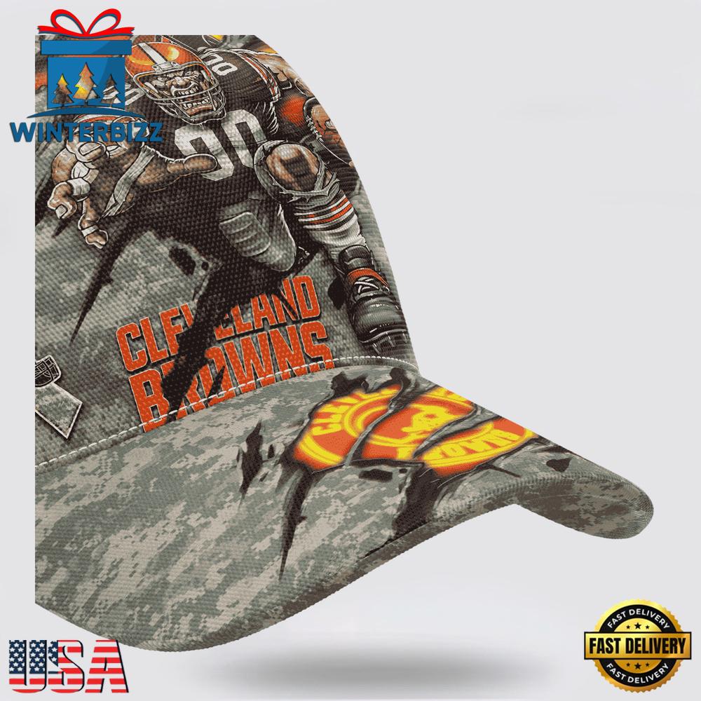 Custom Name And Number NFL Browns Camo Mascot New Design Classic Baseball Cap Custom Name And Number NFL Browns Camo Mascot New Design Classic Baseball Cap
