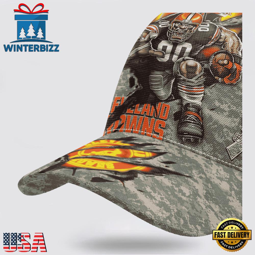 Custom Name And Number NFL Browns Camo Mascot New Design Classic Baseball Cap Custom Name And Number NFL Browns Camo Mascot New Design Classic Baseball Cap