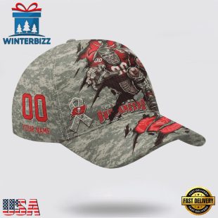Custom Name And Number NFL Buccaneers Camo Mascot Classic Baseball Cap