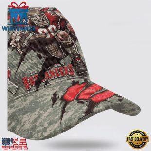 Custom Name And Number NFL Buccaneers Camo Mascot Classic Baseball Cap