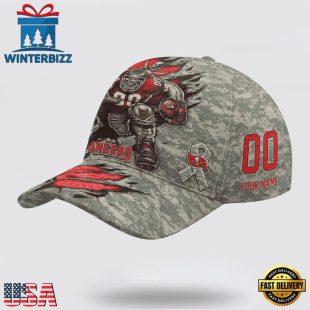 Custom Name And Number NFL Buccaneers Camo Mascot Classic Baseball Cap