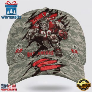 Custom Name And Number NFL Buccaneers Camo Mascot Classic Baseball Cap