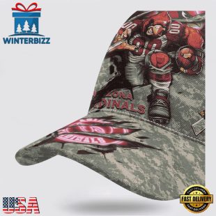 Custom Name And Number NFL Cardinals Camo Mascot Classic Baseball Cap