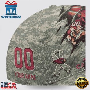 Custom Name And Number NFL Cardinals Camo Mascot Classic Baseball Cap