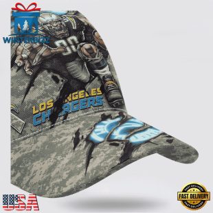 Custom Name And Number NFL Chargers Camo Mascot Classic Baseball Cap