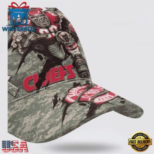 Custom Name And Number NFL Chiefs Camo Mascot Classic Baseball Cap