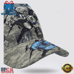 Custom Name And Number NFL Colts Camo Mascot Classic Baseball Cap