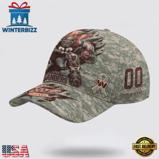 Custom Name And Number NFL Commanders Camo Mascot Classic Baseball Cap