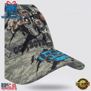 Custom Name And Number NFL Cowboys Camo Mascot Classic Baseball Cap
