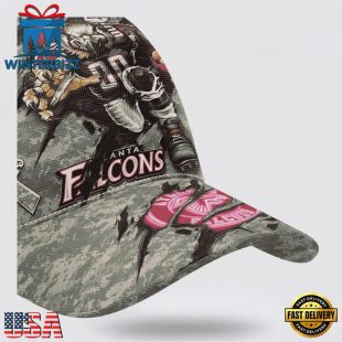 Custom Name And Number NFL Falcons Camo Mascot Classic Baseball Cap
