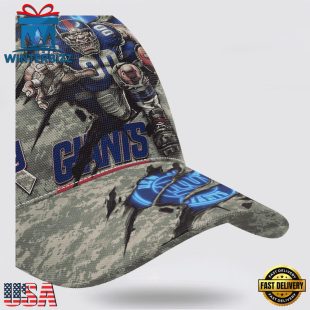 Custom Name And Number NFL Giants Camo Mascot Classic Baseball Cap