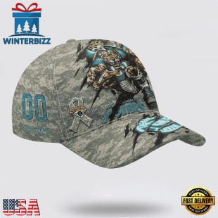Custom Name And Number NFL Jaguars Camo Mascot Classic Baseball Cap