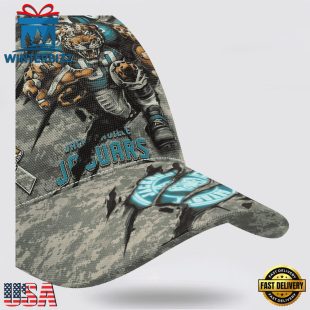 Custom Name And Number NFL Jaguars Camo Mascot Classic Baseball Cap