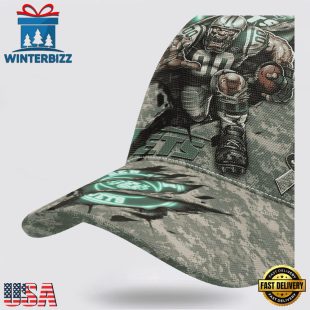 Custom Name And Number NFL Jets Camo Mascot Classic Baseball Cap