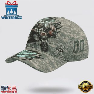 Custom Name And Number NFL Jets Camo Mascot Classic Baseball Cap