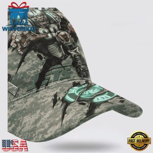 Custom Name And Number NFL Jets Camo Mascot Classic Baseball Cap