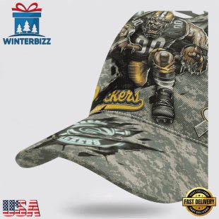 Custom Name And Number NFL Packers Camo Mascot Classic Baseball Cap