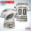 Custom Name And Number Philadelphia Eagles Camo NFL All Over Print T-Shirt