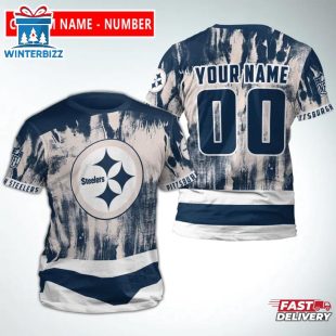 Custom Name And Number Pittsburgh Steelers Sport NFL All Over Print T-Shirt