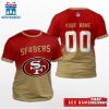 Custom Name And Number San Francisco 49ers NFL All Over Print T-Shirt