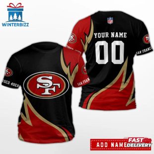 Custom Name And Number San Francisco 49ers Sport NFL All Over Print T-Shirt