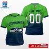 Custom Name And Number Seattle Seahawks NFL All Over Print T-Shirt