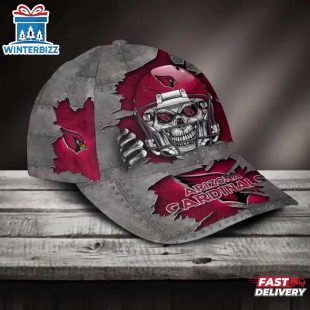 Custom Name Arizona Cardinals NFL Football Team Skull Baseball Cap