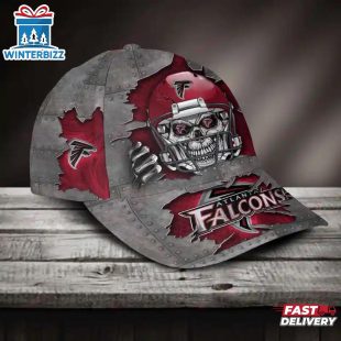 Custom Name Atlanta Falcons NFL Football Team Skull Baseball Cap