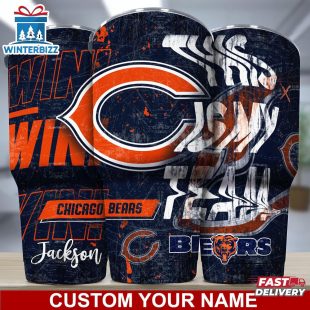 Custom Name Chicago Bears NFL Sport Football Tumbler For Fans