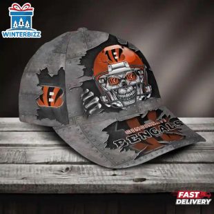 Custom Name Cincinnati Bengals NFL Football Team Skull Baseball Cap