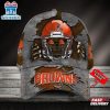 Custom Name Cleveland Browns NFL Football Team Skull Baseball Cap