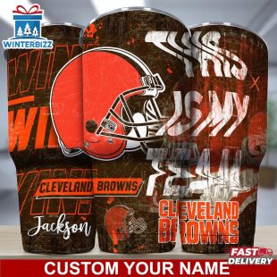 Custom Name Cleveland Browns NFL Sport Football Tumbler For Fans