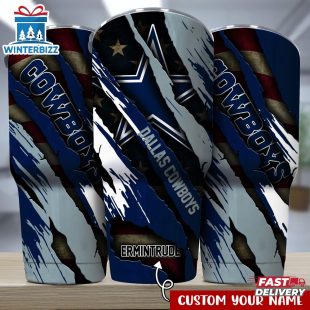 Custom Name Dallas Cowboys NFL Logo Team Tumbler Gift For Fans