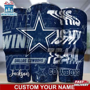 Custom Name Dallas Cowboys NFL Sport Football Tumbler For Fans