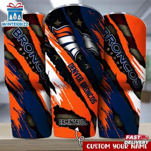Custom Name Denver Broncos NFL Logo Team Tumbler Gift For Fans