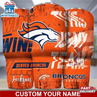 Custom Name Denver Broncos NFL Sport Football Tumbler For Fans