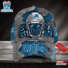 Custom Name Detroit Lions NFL Football Team Skull Baseball Cap