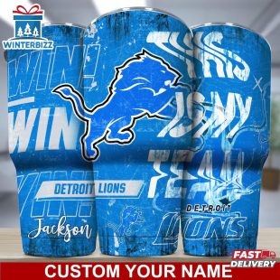 Custom Name Detroit Lions NFL Sport Football Tumbler For Fans