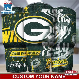 Custom Name Green Bay Packers NFL Sport Football Tumbler For Fans