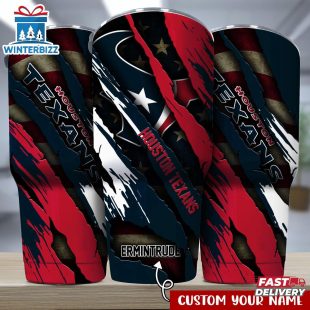 Custom Name Houston Texans NFL Logo Team Tumbler Gift For Fans