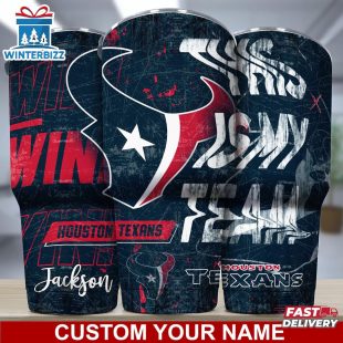 Custom Name Houston Texans NFL Sport Football Tumbler For Fans