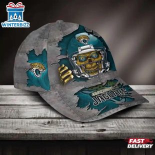 Custom Name Jacksonville Jaguars NFL Football Team Skull Baseball Cap