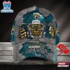 Custom Name Jacksonville Jaguars NFL Football Team Skull Baseball Cap